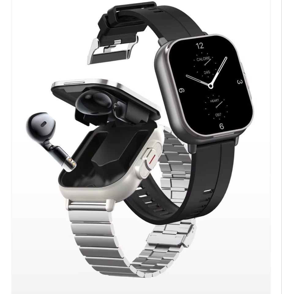 LIGE Montre connectée intelligente NFC avec des écouteurs tout en un