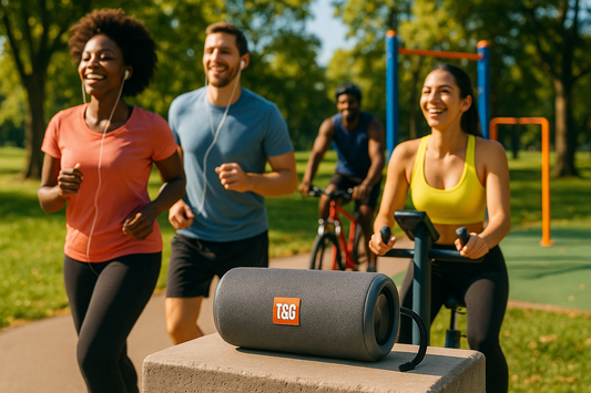 Boss peux-tu me donner une image bien réelle du haut-parleur Bluetooth T$G ou on verra des gens de type masculin ou féminin en pleine air ou en sport l'utiliser dans un milieu riche en couleur sur une très bonne ambiance avec une dimension de photo un peu carré et grande