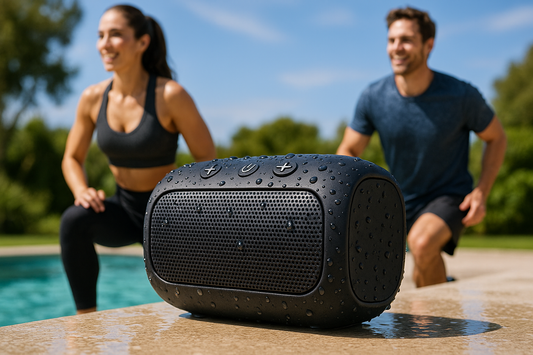 boss peux tu me donner une image réelle de speaker Bluetooth waterproof qui fera ressortir le speaker une image réelle de femme et d'un homme sportive ou non 